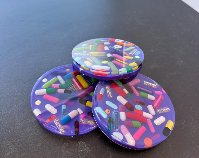 Opaque Purple Chill Pill Coaster (Single)