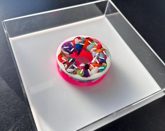 7.5"x7.5" Chill Pill Resin Art - Donut