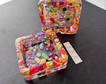 Lucky Charms Square Clear Chill Pill Ashtray (Single)