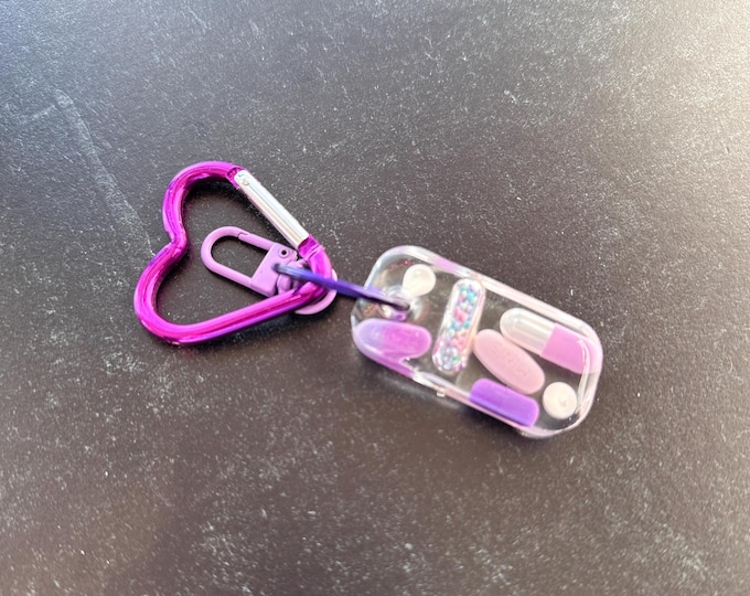 Small Rectangle Chill Pill Keychain - Purple