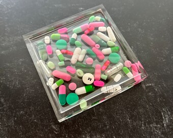 Chill Pill Square Trinket Tray - Watermelon Sugar