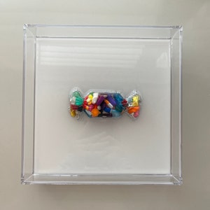 NEW 7.5&quot;x7.5&quot; Chill Pill Resin Art - Candy