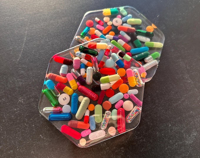 Clear Chill Pill Hexagon Coaster without Sprinkles (Single)