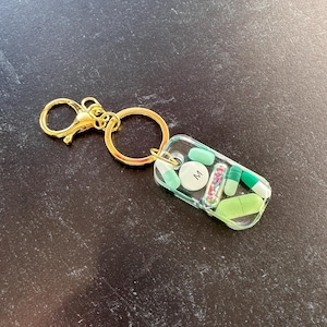 Small Rectangle Chill Pill Keychain - Green