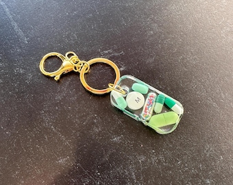 Small Rectangle Chill Pill Keychain - Green