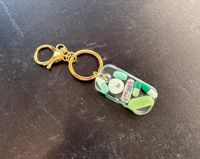 Small Rectangle Chill Pill Keychain - Green
