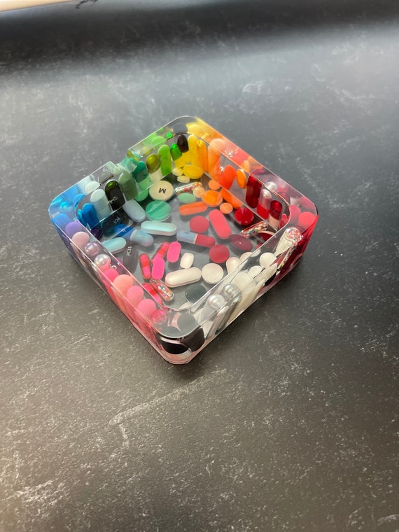 Clear Upright Rainbow Chill Pill Ashtray - Square - Etsy