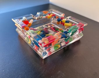 Large Square Chill Pill Cigar Ashtray without Sprinkles