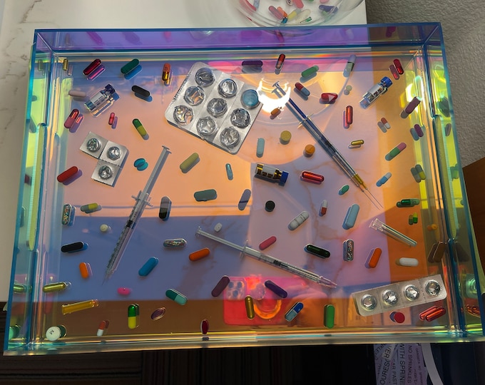 Deluxe Iridescent Chill Pill 12x16 Tray with Handles