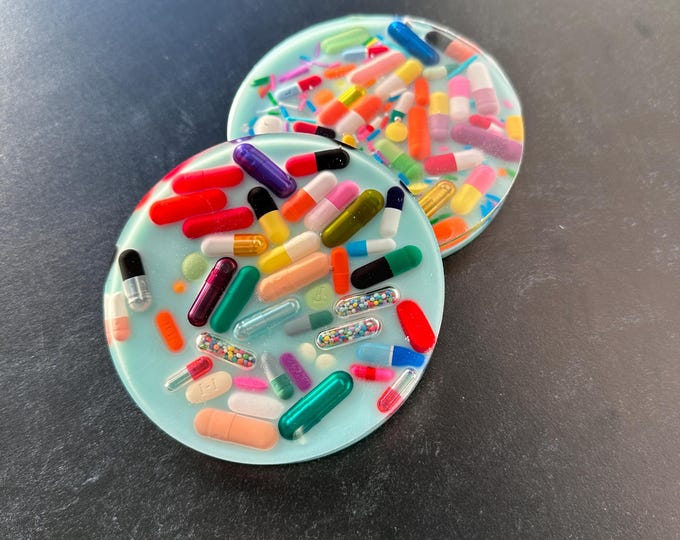 Opaque Turquoise Chill Pill Coaster (Single)