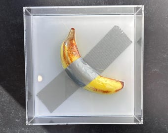 8" x 8" Duct-Taped Banana Art