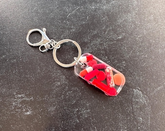 Small Rectangle Chill Pill Keychain - Red