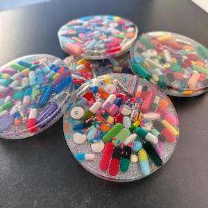 Disco Ball Chill Pill Coaster with Sprinkles (Single)