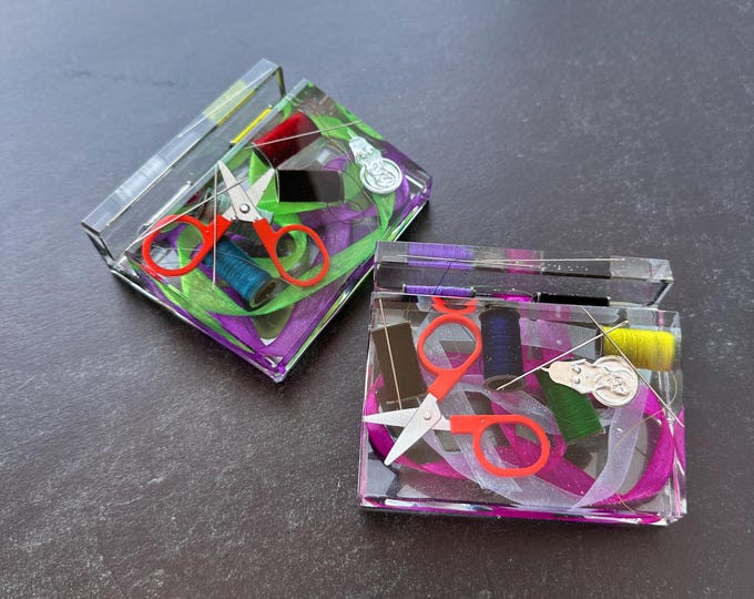 Clear Sewing Business Card Holder