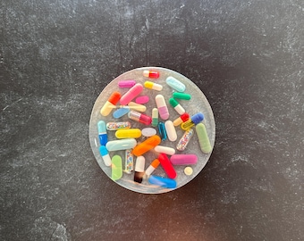 Silver Glitter Chill Pill Coaster without Sprinkles (Single)