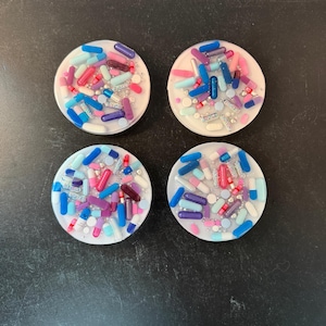 One & Done - Pastel Chill Pill Coaster with White Background