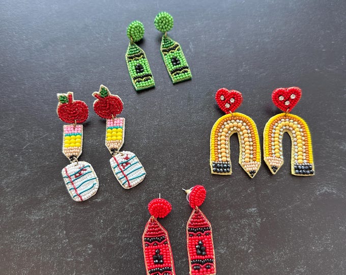 Super Cute Teacher Earrings (single pair)