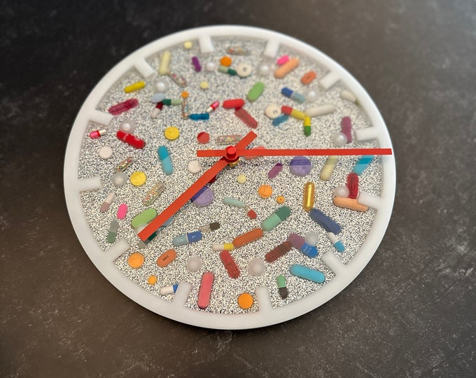 Small Disco Ball Chill Pill Wall Clock without Sprinkles