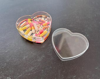 Small Acrylic Heart Chill Pill Container with Lid (Single)