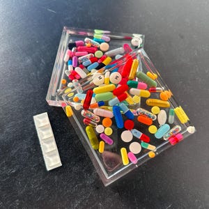 Clear Chill Pill Square Trinket Tray Without Sprinkles (Single)