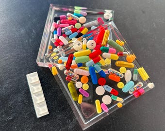 Clear Chill Pill Square Trinket Tray Without Sprinkles (Single)