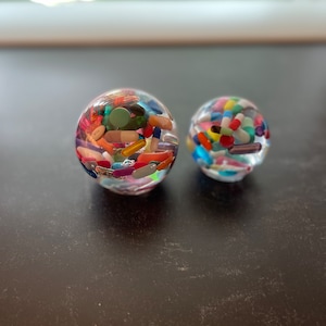 Rainbow Pill Paperweight Sphere - Small or Large