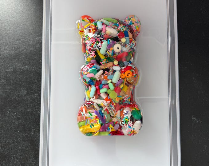 8"x12" Chill Pill Resin Art - XLarge Gummy Bear with Sprinkles