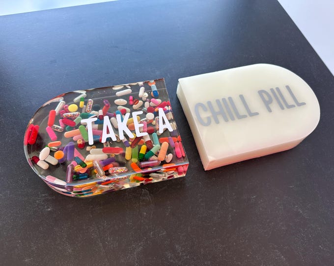 Happy Accident Take A Chill Pill Bookend Set - 2025-119