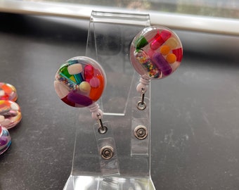 Smaller Colorful Chill Pill Badge Reel (Single)
