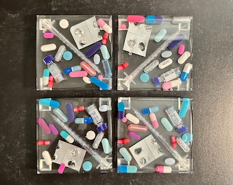 Deluxe Pastel Square Chill Pill Coaster (Single)