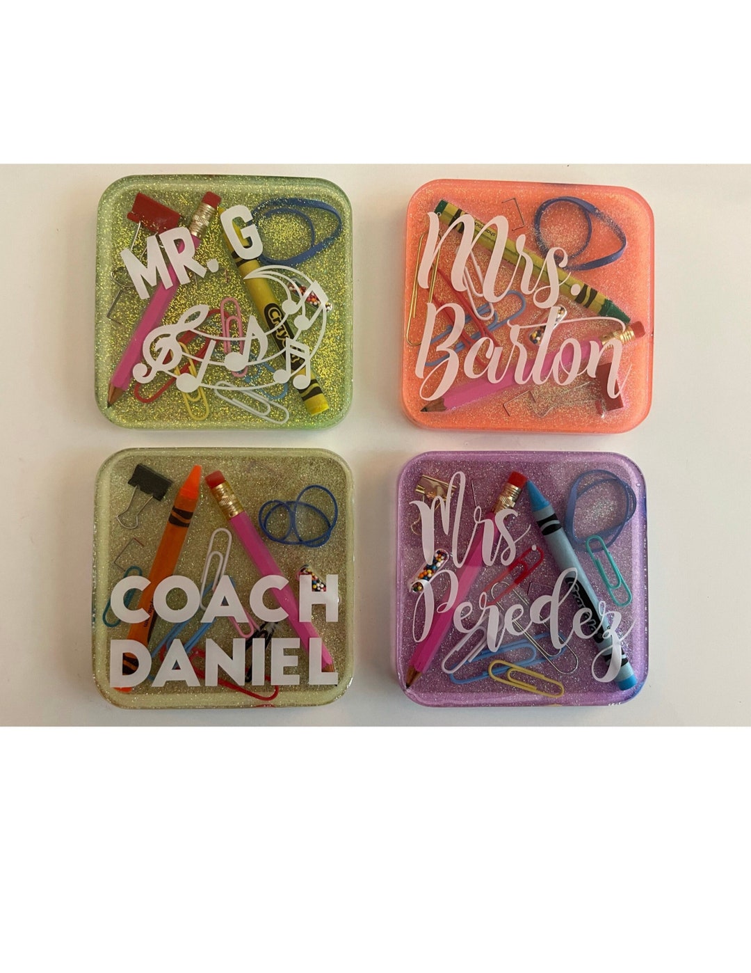 Personalized Teacher Coasters - Etsy