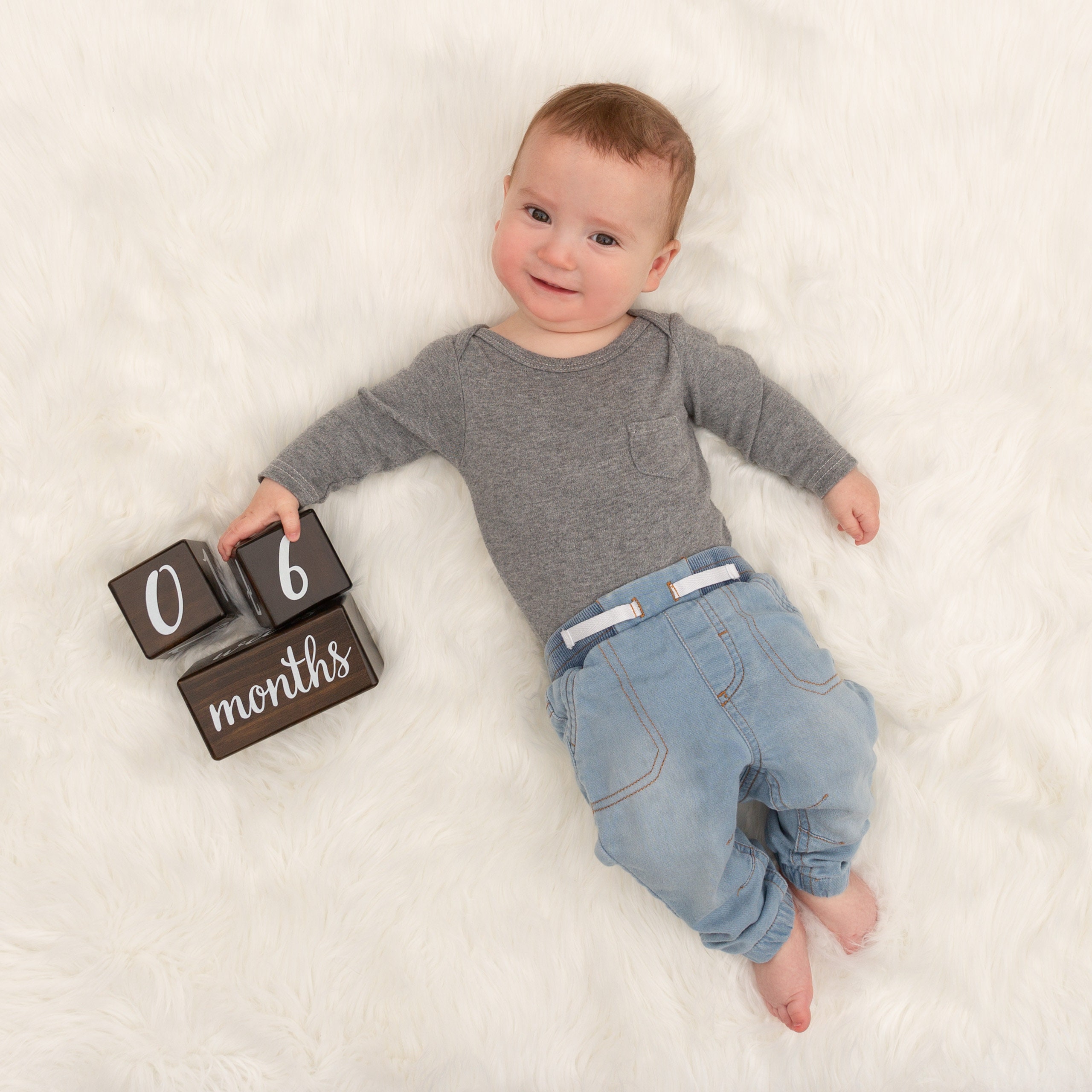 Natural Baby Milestone Blocks for Boy or Girl Dark Brown | Etsy