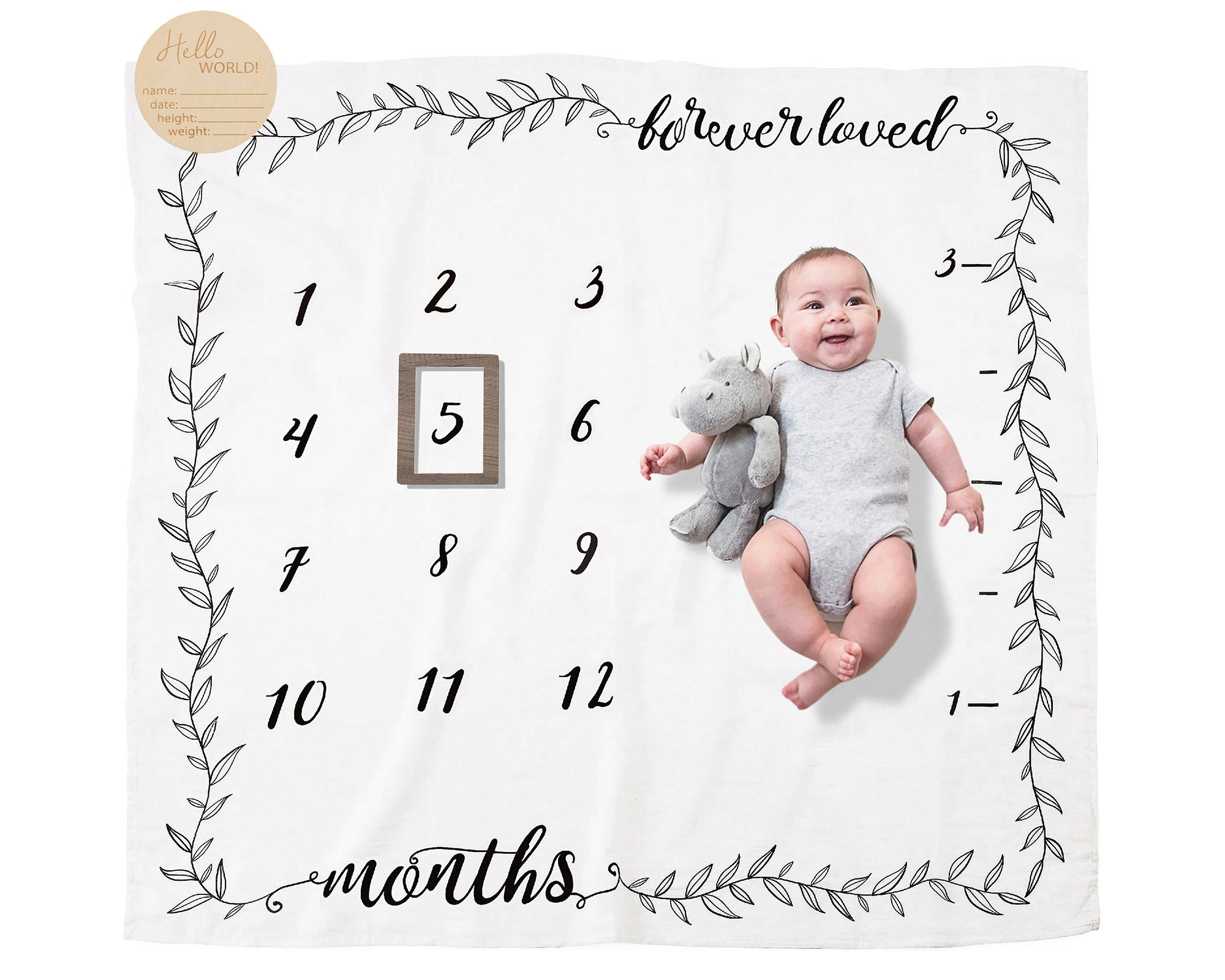 Track Age & Growth Large 60x40 Personalized Baby Shower Gifts New Moms Unisex Props Blankets Soft Fleece Month Blanket Baby Pictures Baby Monthly Milestone Blanket For Girl Or Boy Thick 