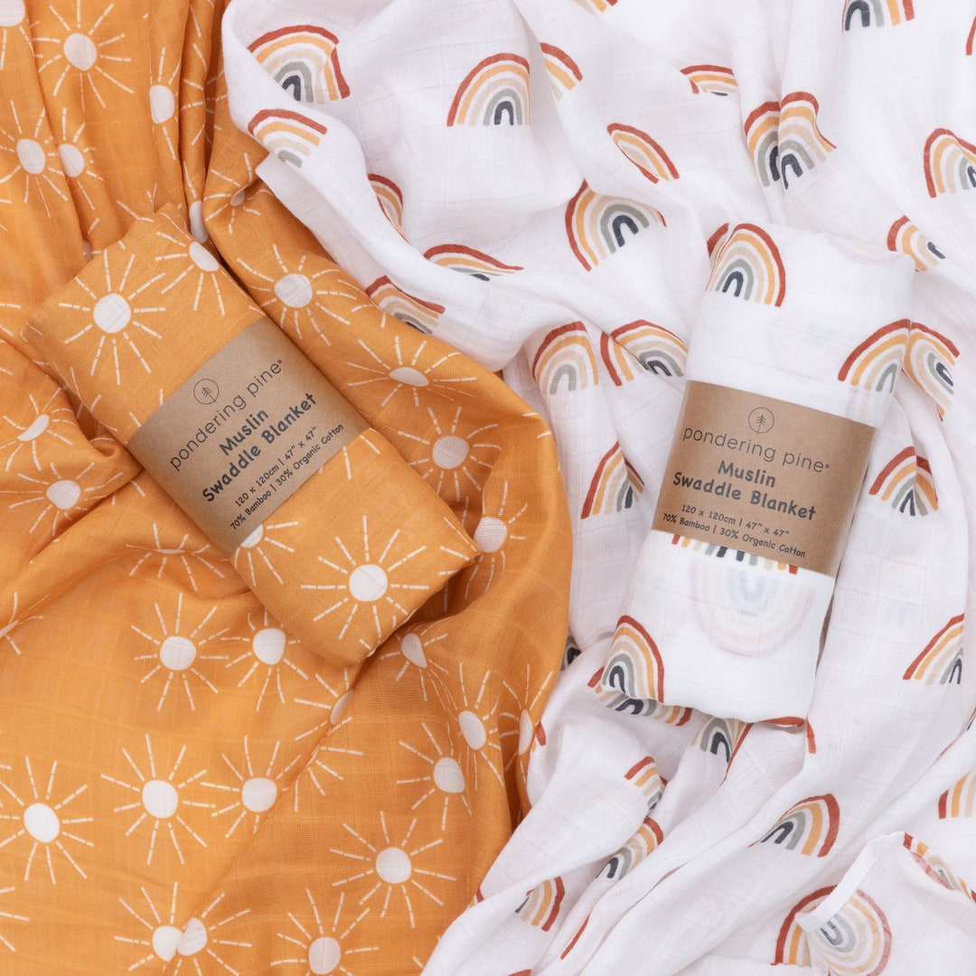 Organic Cotton Muslin Swaddle Blanket for Newborns