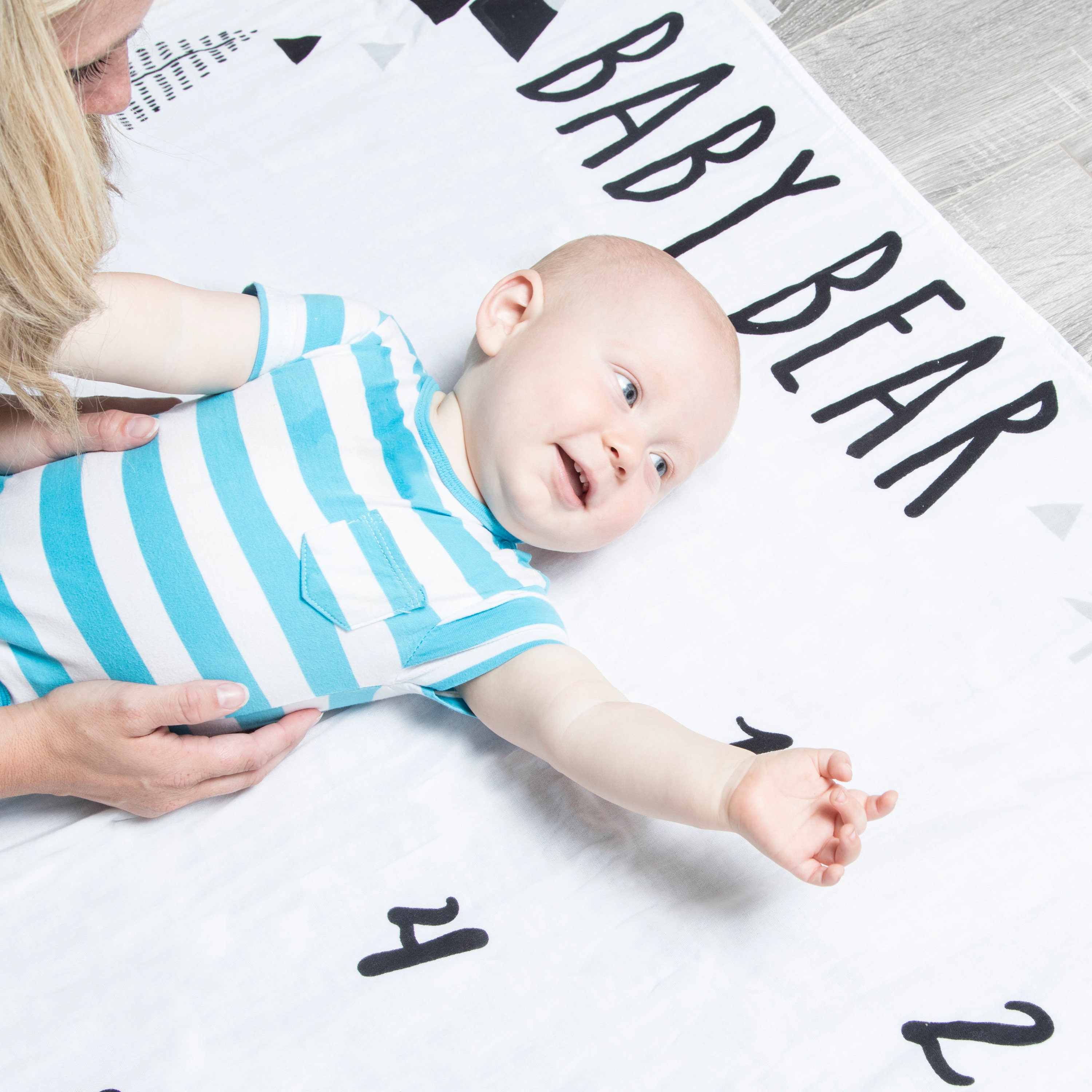Organic Baby Monthly Milestone Blanket Boy Baby Bear Months | Etsy