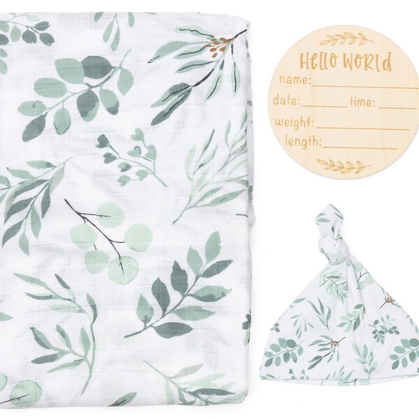 Organic Swaddle Blanket and Hat Etsy