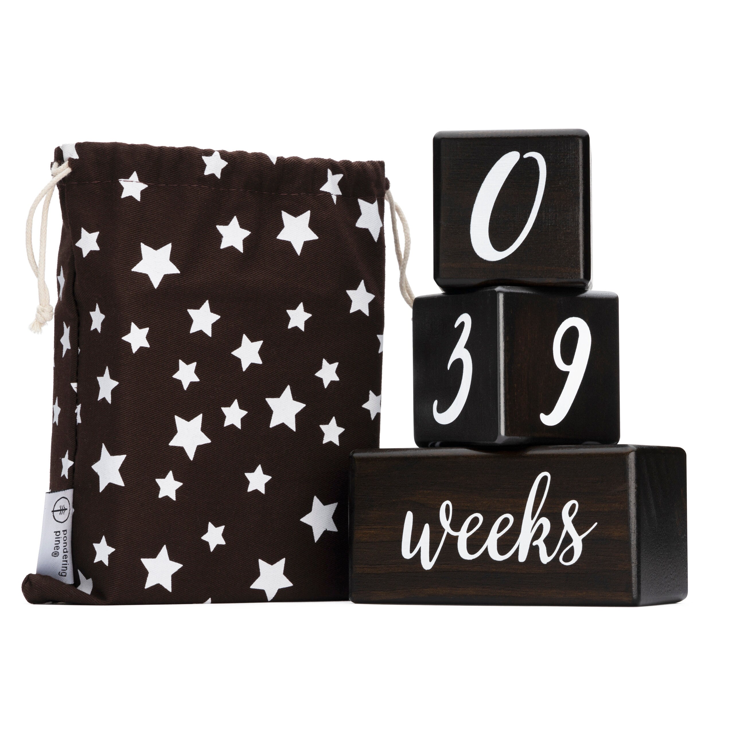 Natural Baby Milestone Blocks for Boy or Girl Dark Brown Etsy