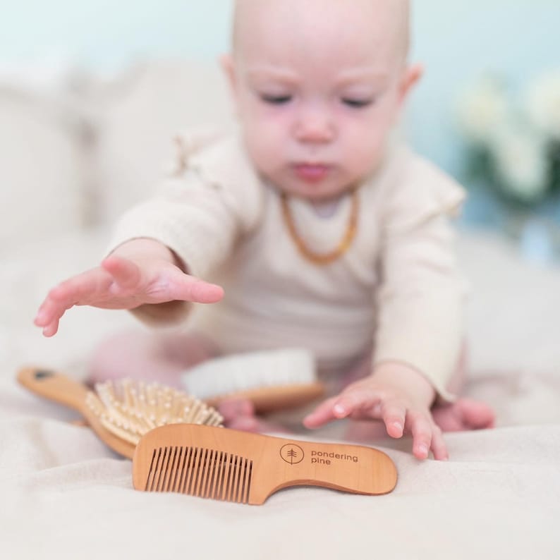 Natural Wooden Baby Brush Set Baby Brushes With Hearts & Etsy
