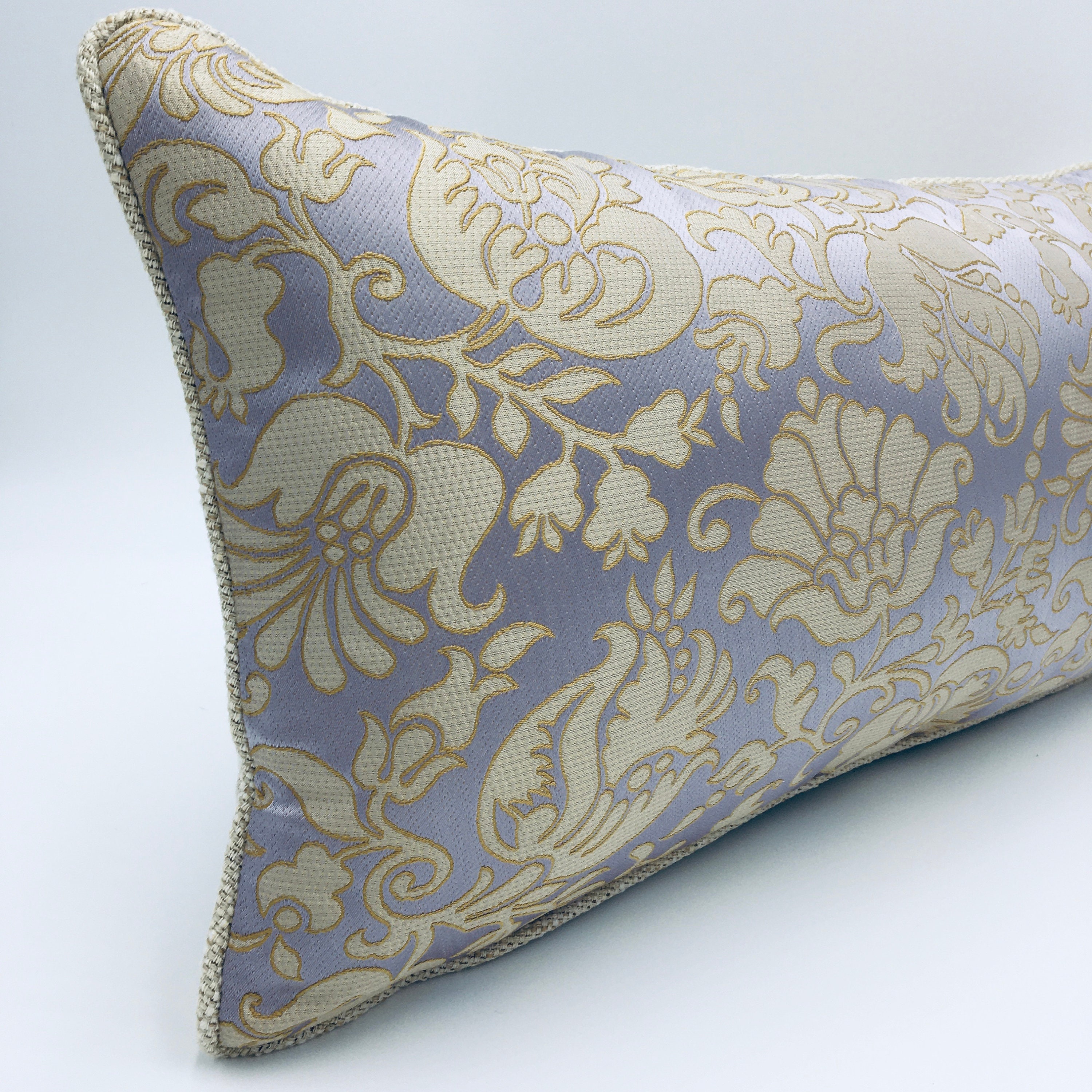 Silk Lavender Floral Lumbar Pillow Cover Covers only Etsy Polska