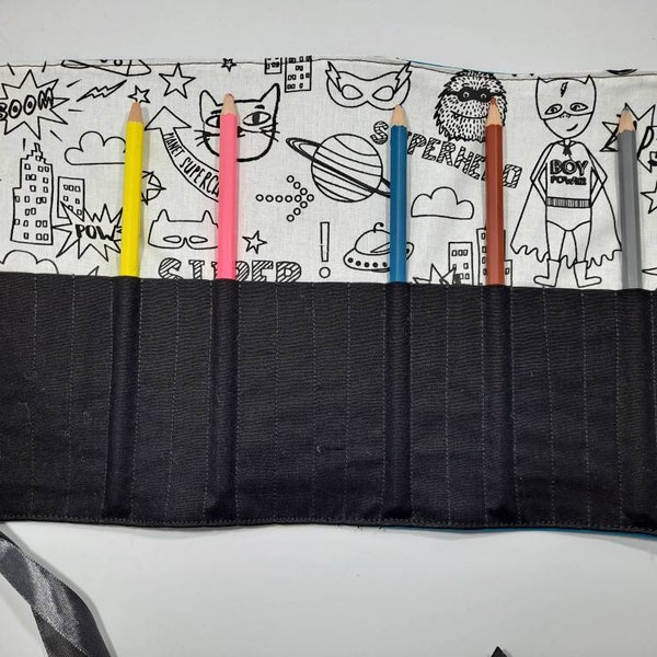 Pochette rangement crayons de couleurs ou feutres