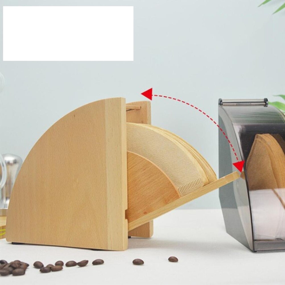 New Coffee Filter Paper Storage Box Space Saving Wooden Etsy