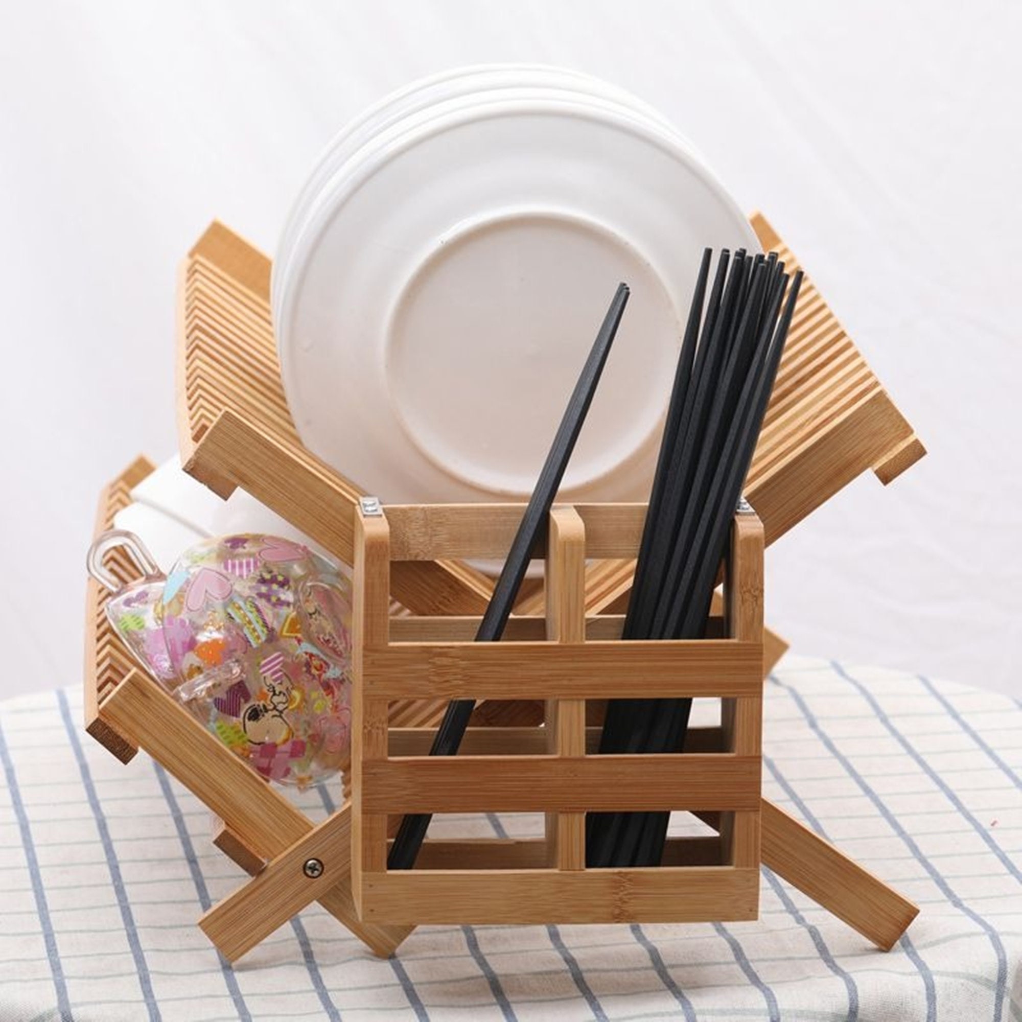 Bamboo Dish Rack Tray Rack Foldable Compact Dish Drying Rack Etsy