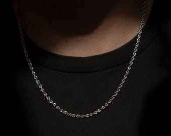 3mm Stainless Steel Rope Necklace - 20 inch
