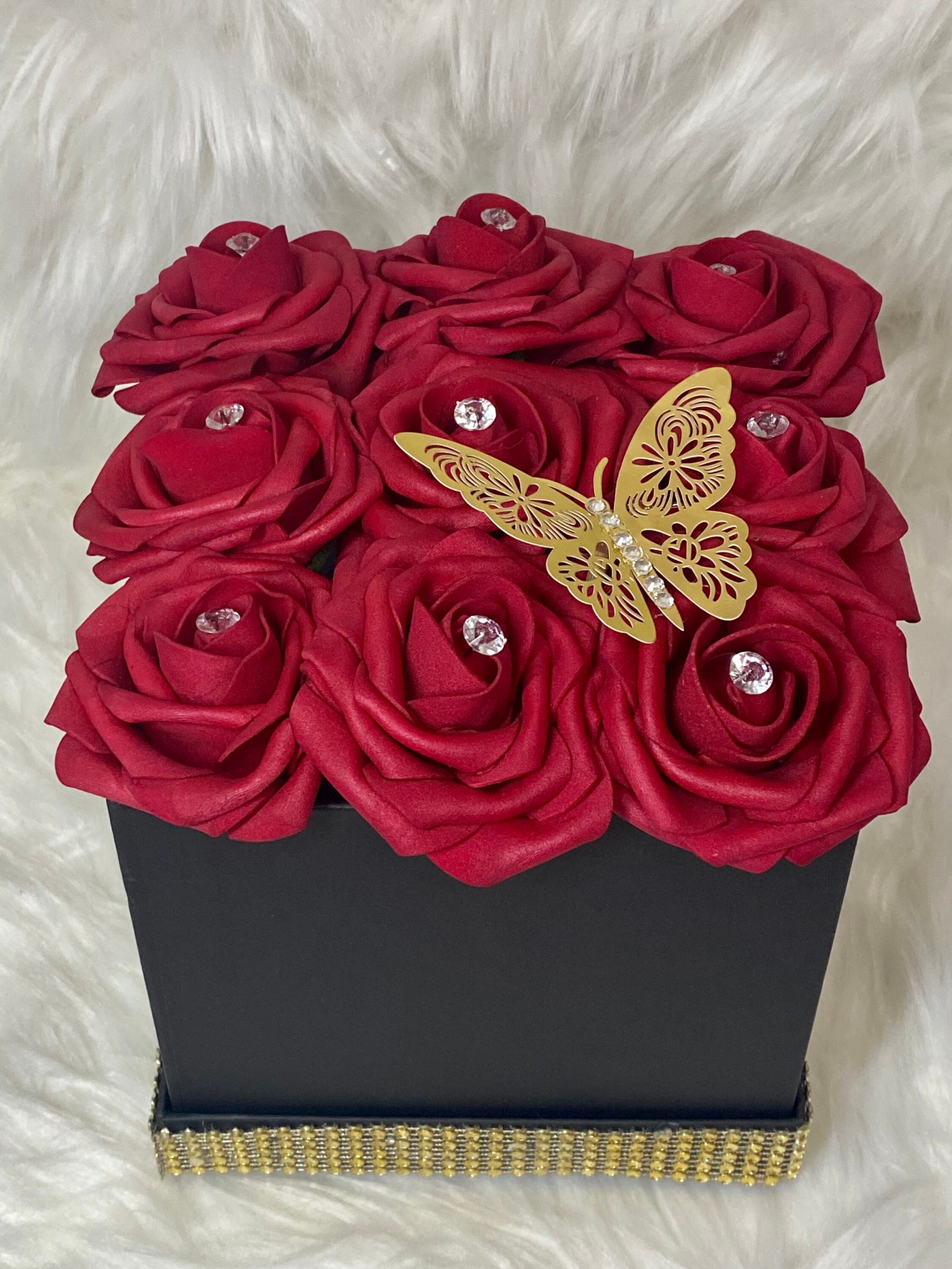 Custom Artificial White Flower Box Arrangement That Will Last Etsy