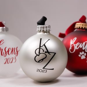 Personalized Christmas Ornaments | Customized Glass Ball Bauble Ornaments | Personalized Christmas Pieces | Unique Handcrafted Holiday Decor