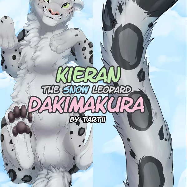 Kieran the Snow Leopard Dakimakura/Body Pillow