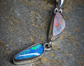 Anhänger mit schwarzem Opal aus Australien, silber 925