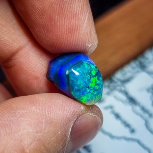Specimen collection: superb raw Australian black opal from Lightning Ridge