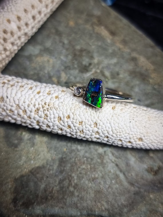 ピクチャーボルダーオパール、シルバーリング