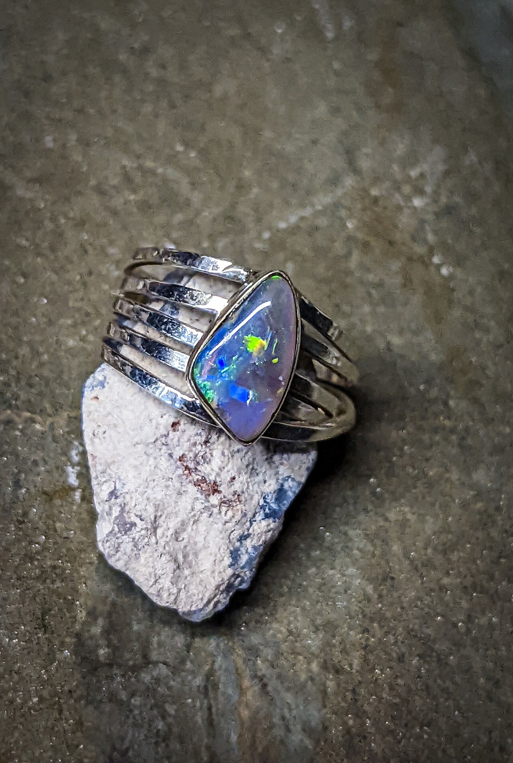 Bague En Argent Sterling Et Opale Ovale - Taille 52 - Neuf Avec étiquettes